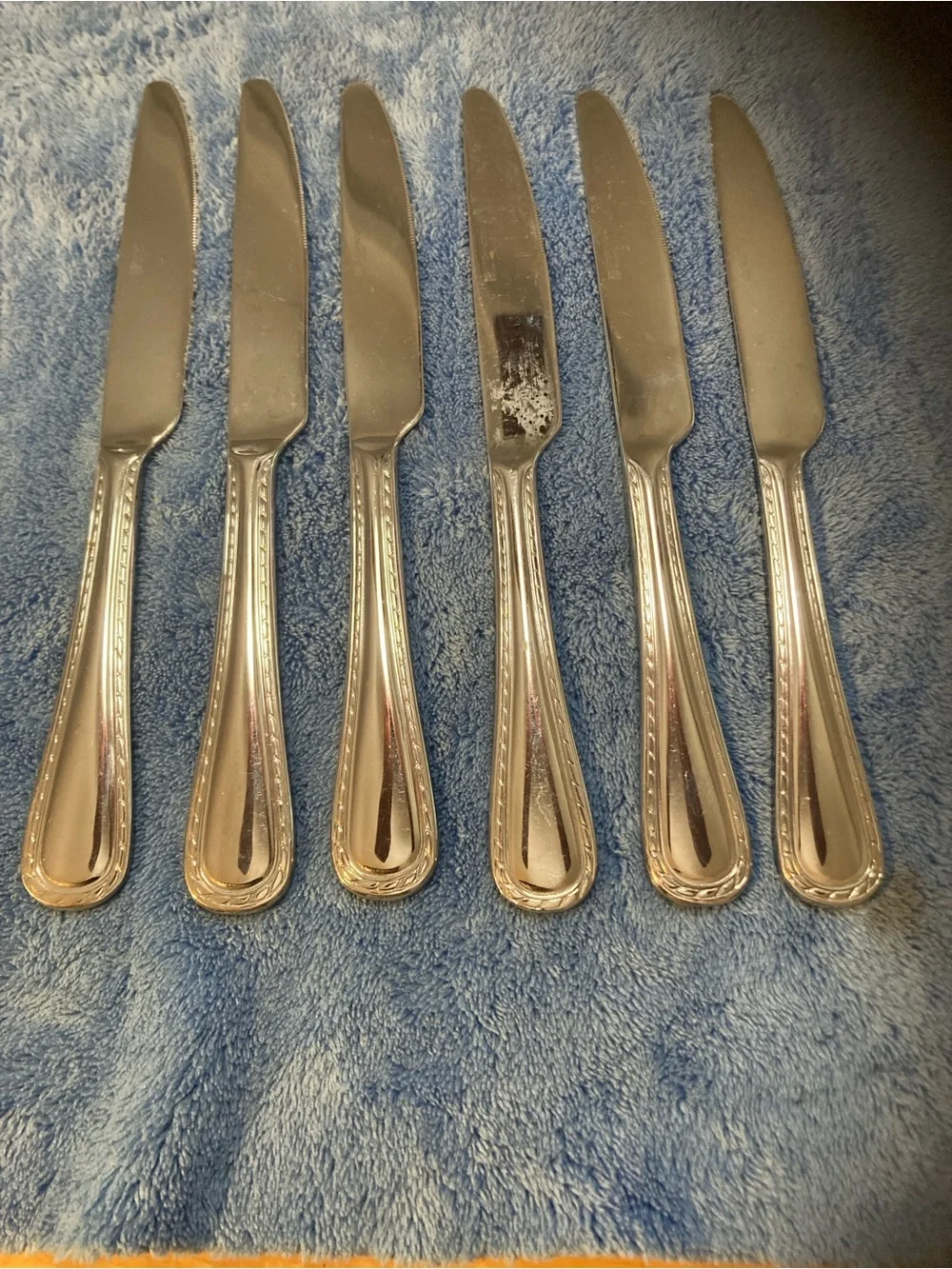 Classic Polished Silver Dinner Knife Set - 6 Piece